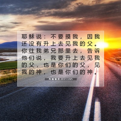 Picture 07 - 约 翰 福 音 20:17 CUVS - 耶 稣 说 ： 不 要 摸 我 ， 因 我 还 - Bible Verse Picture