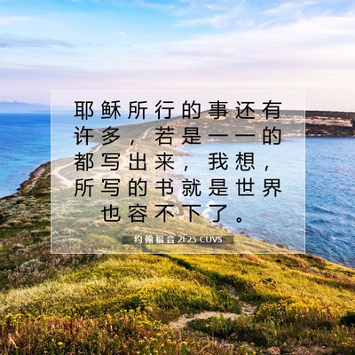 Picture 07 - 约 翰 福 音 21:25 CUVS - 耶 稣 所 行 的 事 还 有 许 多 ， 若 - Bible Verse Picture