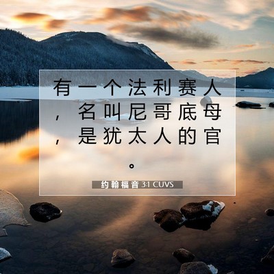 Picture 07 - 约 翰 福 音 3:1 CUVS - 有 一 个 法 利 赛 人 ， 名 叫 尼 哥 - Bible Verse Picture