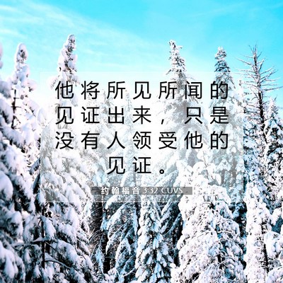 Picture 07 - 约 翰 福 音 3:32 CUVS - 他 将 所 见 所 闻 的 见 证 出 来 ， - Bible Verse Picture