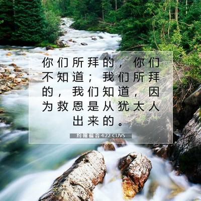 Picture 07 - 约 翰 福 音 4:22 CUVS - 你 们 所 拜 的 ， 你 们 不 知 道 ； - Bible Verse Picture