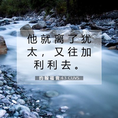 Picture 07 - 约 翰 福 音 4:3 CUVS - 他 就 离 了 犹 太 ， 又 往 加 利 利 - Bible Verse Picture