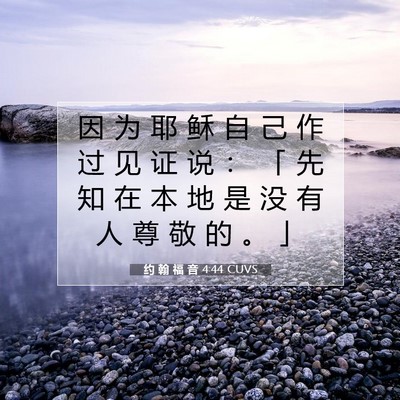 Picture 07 - 约 翰 福 音 4:44 CUVS - 因 为 耶 稣 自 己 作 过 见 证 说 ： - Bible Verse Picture