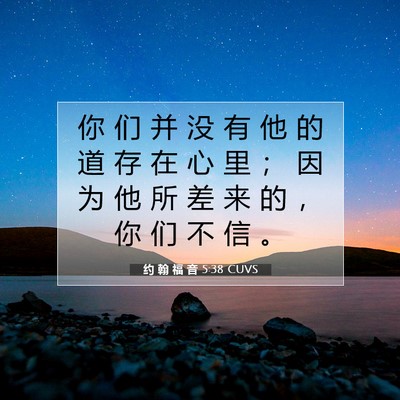 Picture 07 - 约 翰 福 音 5:38 CUVS - 你 们 并 没 有 他 的 道 存 在 心 里 - Bible Verse Picture