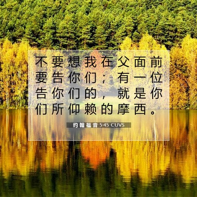 Picture 07 - 约 翰 福 音 5:45 CUVS - 不 要 想 我 在 父 面 前 要 告 你 们 - Bible Verse Picture