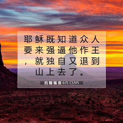 Picture 07 - 约 翰 福 音 6:15 CUVS - 耶 稣 既 知 道 众 人 要 来 强 逼 他 - Bible Verse Picture