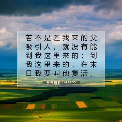 Picture 07 - 约 翰 福 音 6:44 CUVS - 若 不 是 差 我 来 的 父 吸 引 人 ， - Bible Verse Picture