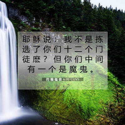 Picture 07 - 约 翰 福 音 6:70 CUVS - 耶 稣 说 ： 我 不 是 拣 选 了 你 们 - Bible Verse Picture