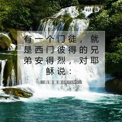 Picture 07 - 约 翰 福 音 6:8 CUVS - 有 一 个 门 徒 ， 就 是 西 门 彼 得 - Bible Verse Picture