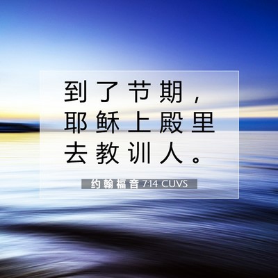 Picture 07 - 约 翰 福 音 7:14 CUVS - 到 了 节 期 ， 耶 稣 上 殿 里 去 教 - Bible Verse Picture