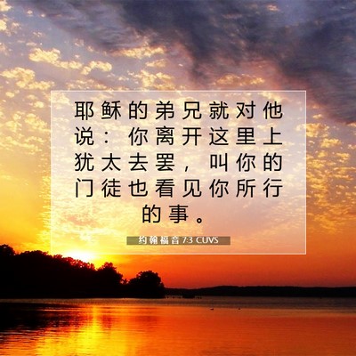 Picture 07 - 约 翰 福 音 7:3 CUVS - 耶 稣 的 弟 兄 就 对 他 说 ： 你 离 - Bible Verse Picture