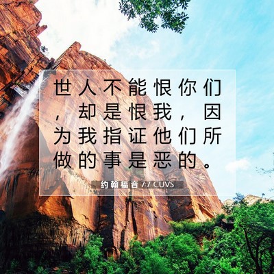 Picture 07 - 约 翰 福 音 7:7 CUVS - 世 人 不 能 恨 你 们 ， 却 是 恨 我 - Bible Verse Picture