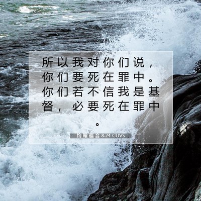 Picture 07 - 约 翰 福 音 8:24 CUVS - 所 以 我 对 你 们 说 ， 你 们 要 死 - Bible Verse Picture
