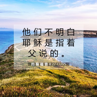 Picture 07 - 约 翰 福 音 8:27 CUVS - 他 们 不 明 白 耶 稣 是 指 着 父 说 - Bible Verse Picture