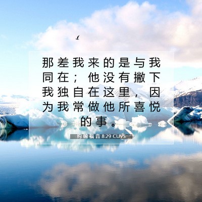 Picture 07 - 约 翰 福 音 8:29 CUVS - 那 差 我 来 的 是 与 我 同 在 ； 他 - Bible Verse Picture