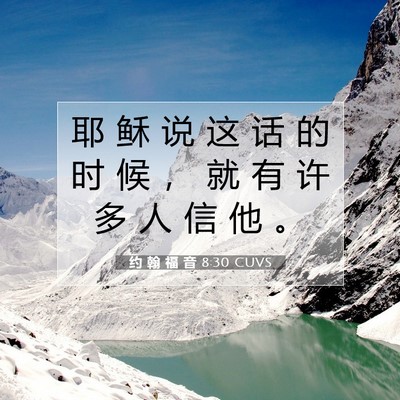Picture 07 - 约 翰 福 音 8:30 CUVS - 耶 稣 说 这 话 的 时 候 ， 就 有 许 - Bible Verse Picture
