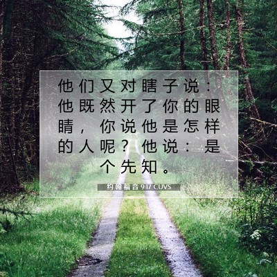 Picture 07 - 约 翰 福 音 9:17 CUVS - 他 们 又 对 瞎 子 说 ： 他 既 然 开 - Bible Verse Picture