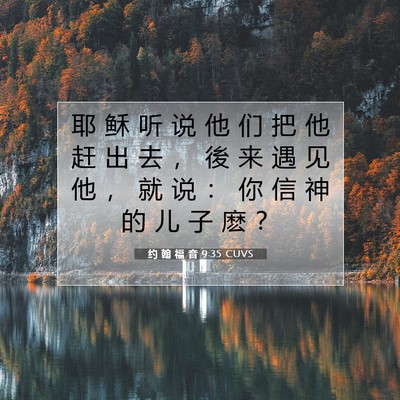 Picture 07 - 约 翰 福 音 9:35 CUVS - 耶 稣 听 说 他 们 把 他 赶 出 去 ， - Bible Verse Picture