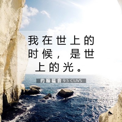 Picture 07 - 约 翰 福 音 9:5 CUVS - 我 在 世 上 的 时 候 ， 是 世 上 的 - Bible Verse Picture