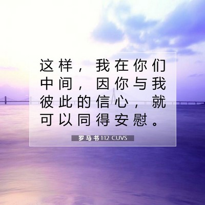 Picture 07 - 罗 马 书 1:12 CUVS - 这 样 ， 我 在 你 们 中 间 ， 因 你 - Bible Verse Picture