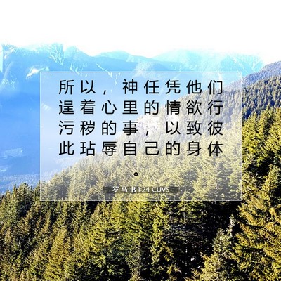 Picture 07 - 罗 马 书 1:24 CUVS - 所 以 ， 神 任 凭 他 们 逞 着 心 里 - Bible Verse Picture