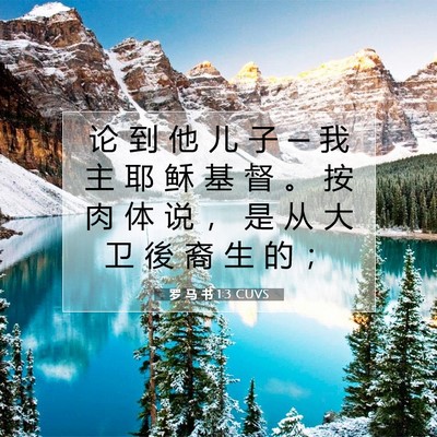 Picture 07 - 罗 马 书 1:3 CUVS - 论 到 他 儿 子 ─ 我 主 耶 稣 基 督 - Bible Verse Picture