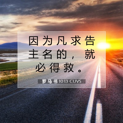 Picture 07 - 罗 马 书 10:13 CUVS - 因 为 凡 求 告 主 名 的 ， 就 必 得 - Bible Verse Picture