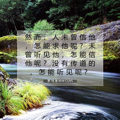 Picture 07 - 罗 马 书 10:14 CUVS - 然 而 ， 人 未 曾 信 他 ， 怎 能 求 - Bible Verse Picture