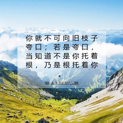 Picture 07 - 罗 马 书 11:18 CUVS - 你 就 不 可 向 旧 枝 子 夸 口 ； 若 - Bible Verse Picture