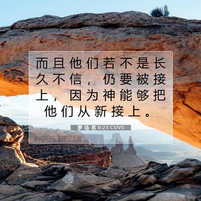 Picture 07 - 罗 马 书 11:23 CUVS - 而 且 他 们 若 不 是 长 久 不 信 ， - Bible Verse Picture