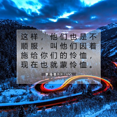 Picture 07 - 罗 马 书 11:31 CUVS - 这 样 ， 他 们 也 是 不 顺 服 ， 叫 - Bible Verse Picture