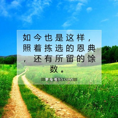 Picture 07 - 罗 马 书 11:5 CUVS - 如 今 也 是 这 样 ， 照 着 拣 选 的 - Bible Verse Picture