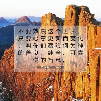 Picture 07 - 罗 马 书 12:2 CUVS - 不 要 效 法 这 个 世 界 ， 只 要 心 - Bible Verse Picture