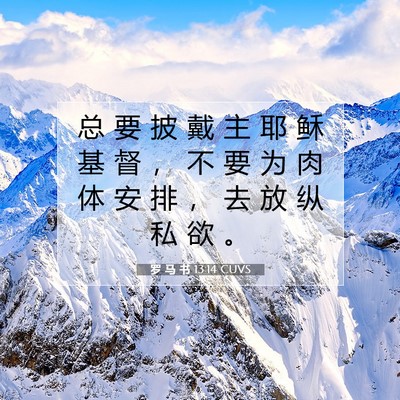 Picture 07 - 罗 马 书 13:14 CUVS - 总 要 披 戴 主 耶 稣 基 督 ， 不 要 - Bible Verse Picture