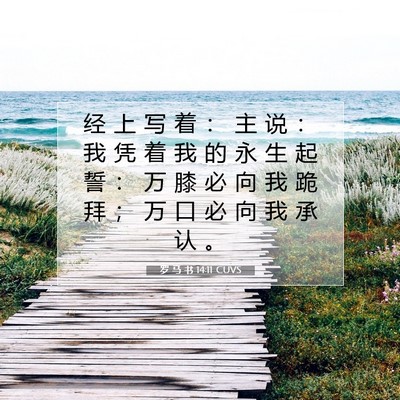 Picture 07 - 罗 马 书 14:11 CUVS - 经 上 写 着 ： 主 说 ： 我 凭 着 我 - Bible Verse Picture