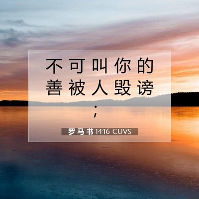 Picture 07 - 罗 马 书 14:16 CUVS - 不 可 叫 你 的 善 被 人 毁 谤 - Bible Verse Picture