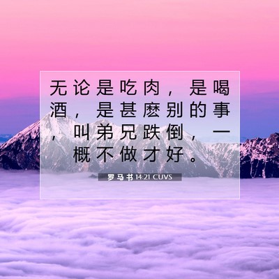 Picture 07 - 罗 马 书 14:21 CUVS - 无 论 是 吃 肉 ， 是 喝 酒 ， 是 甚 - Bible Verse Picture