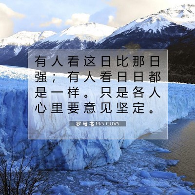 Picture 07 - 罗 马 书 14:5 CUVS - 有 人 看 这 日 比 那 日 强 ； 有 人 - Bible Verse Picture