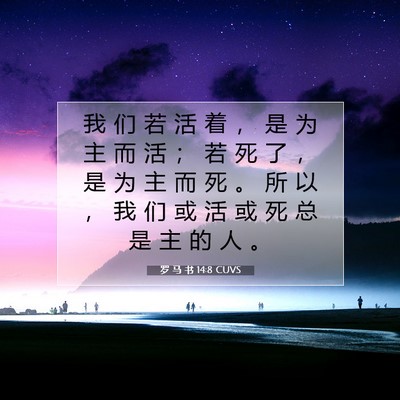 Picture 07 - 罗 马 书 14:8 CUVS - 我 们 若 活 着 ， 是 为 主 而 活 ； - Bible Verse Picture