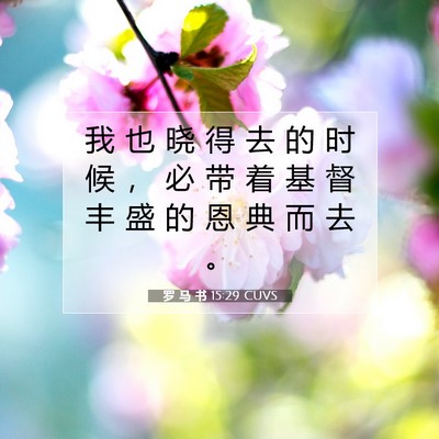 Picture 07 - 罗 马 书 15:29 CUVS - 我 也 晓 得 去 的 时 候 ， 必 带 着 - Bible Verse Picture