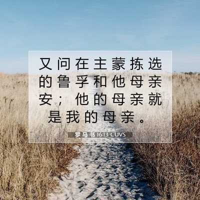 Picture 07 - 罗 马 书 16:13 CUVS - 又 问 在 主 蒙 拣 选 的 鲁 孚 和 他 - Bible Verse Picture