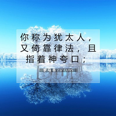Picture 07 - 罗 马 书 2:17 CUVS - 你 称 为 犹 太 人 ， 又 倚 靠 律 法 - Bible Verse Picture