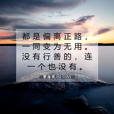 Picture 07 - 罗 马 书 3:12 CUVS - 都 是 偏 离 正 路 ， 一 同 变 为 无 - Bible Verse Picture