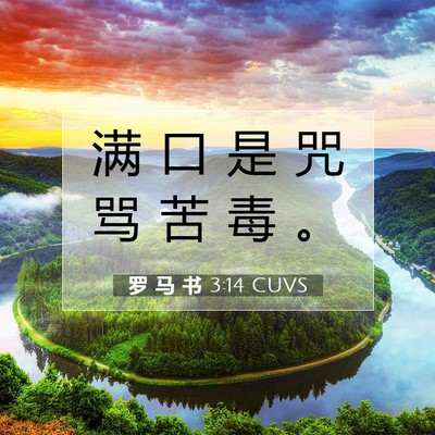 Picture 07 - 罗 马 书 3:14 CUVS - 满 口 是 咒 骂 苦 毒 - Bible Verse Picture