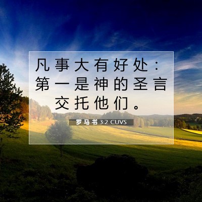 Picture 07 - 罗 马 书 3:2 CUVS - 凡 事 大 有 好 处 ： 第 一 是 神 的 - Bible Verse Picture