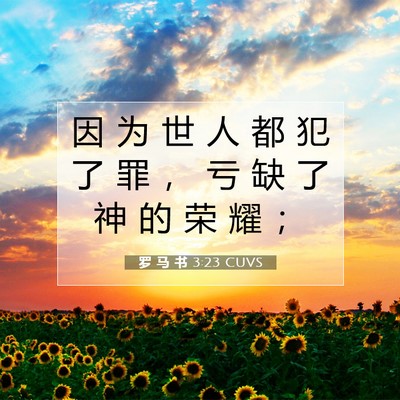 Picture 07 - 罗 马 书 3:23 CUVS - 因 为 世 人 都 犯 了 罪 ， 亏 缺 了 - Bible Verse Picture