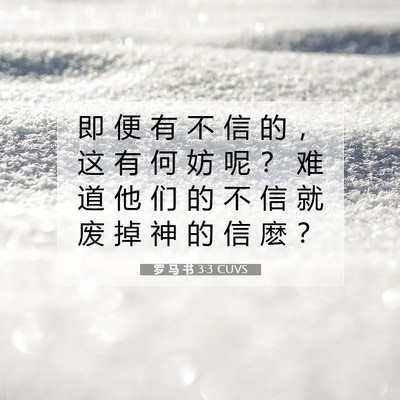 Picture 07 - 罗 马 书 3:3 CUVS - 即 便 有 不 信 的 ， 这 有 何 妨 呢 - Bible Verse Picture