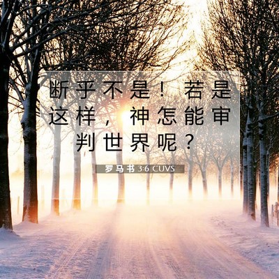 Picture 07 - 罗 马 书 3:6 CUVS - 断 乎 不 是 ！ 若 是 这 样 ， 神 怎 - Bible Verse Picture