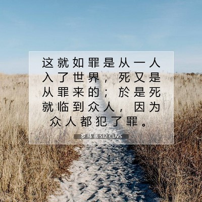 Picture 07 - 罗 马 书 5:12 CUVS - 这 就 如 罪 是 从 一 人 入 了 世 界 - Bible Verse Picture