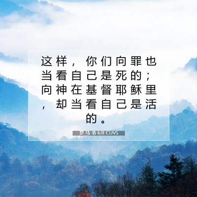 Picture 07 - 罗 马 书 6:11 CUVS - 这 样 ， 你 们 向 罪 也 当 看 自 己 - Bible Verse Picture